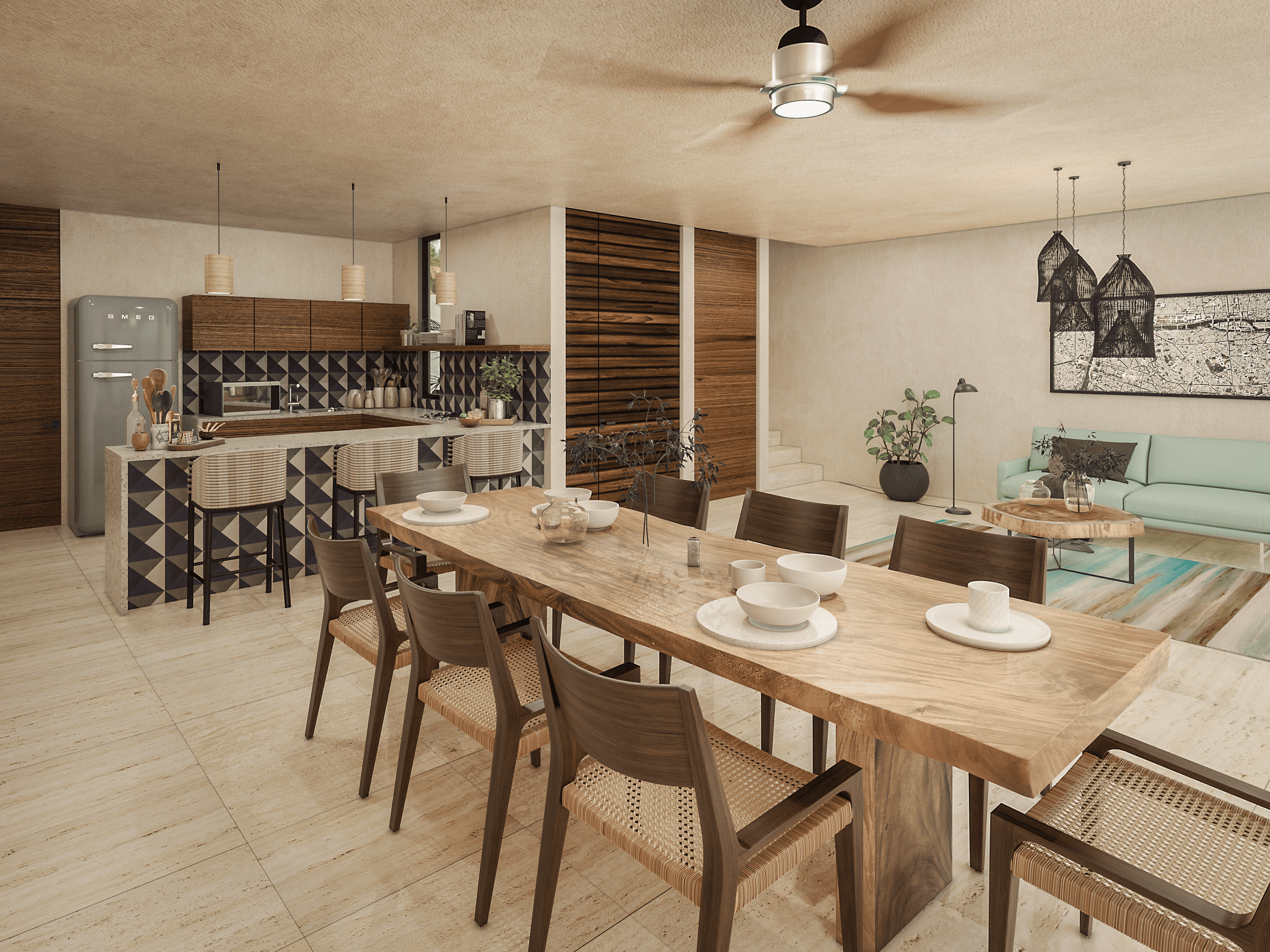 MODELO B COCINA Y COMEDOR